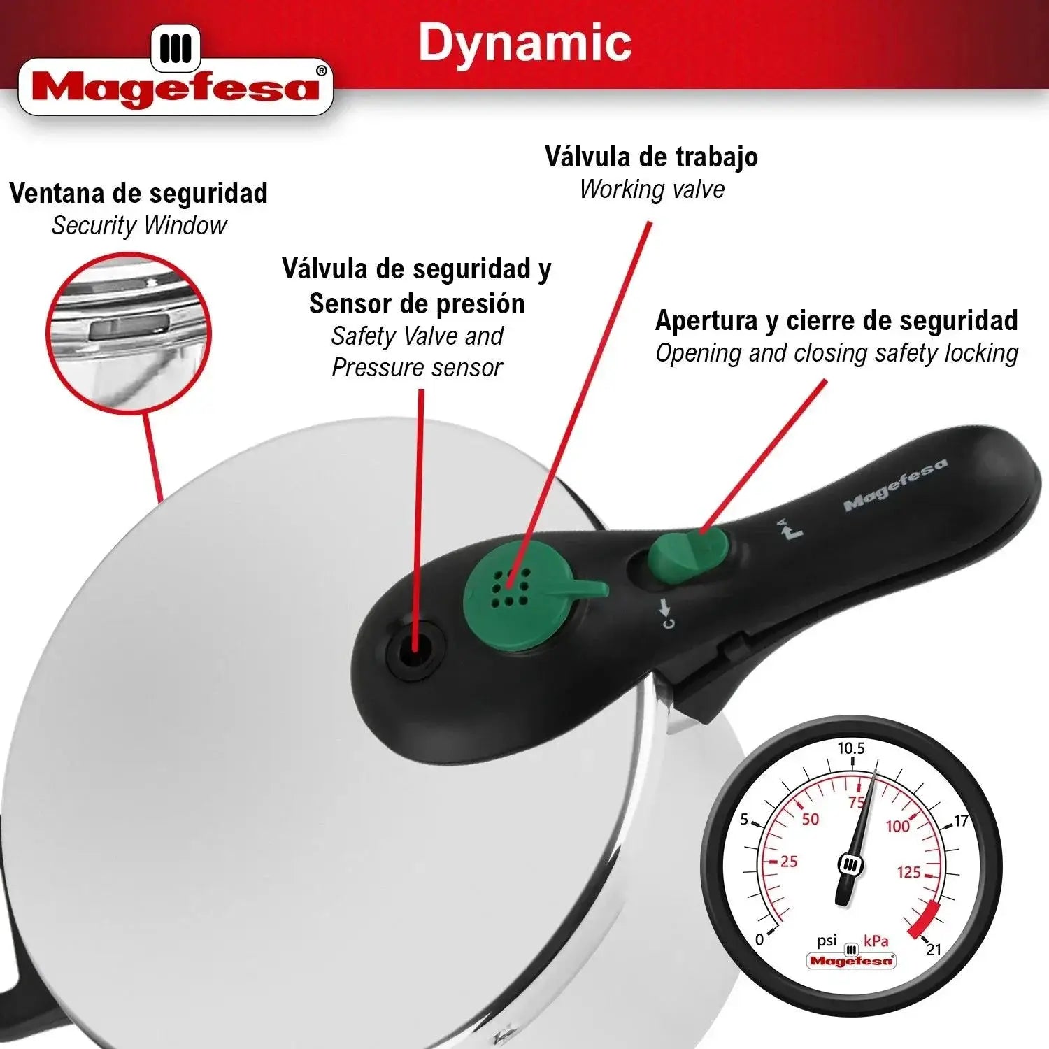 Magefesa Dynamic Fast Pressure Cooker Basket 18 10 Steel