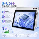10.1 Inch Android15 Tablet A10,Octa‑Core A523 CPU,20GB(3+17GB Virtual) RAM 64GB ROM,1280*800 IPS Display,Face ID Unlock Dual Speakers WiFi 2.4G&5G Bluetooth5.0 GPS 5000mAh Tablet for Study Entertainment
