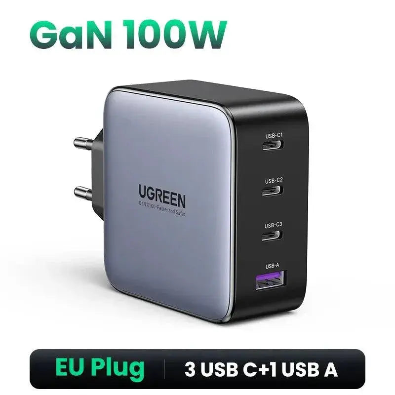 Ugreen 100W GaN Fast Charger 4 Port Power Hub For Devices