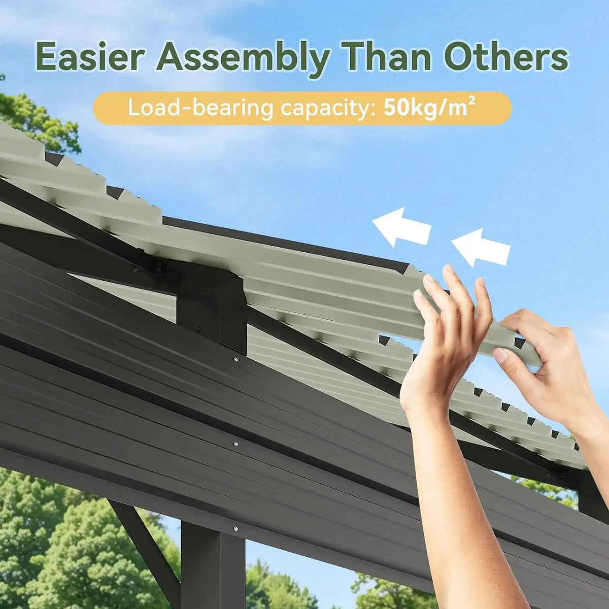 Aoxun Metal Carport 30.48x50.80 Heavy Duty With Reinforced Frame And Base Galvanized Garage Outdoor Awning For Pickups Cars SUVs Tractors Boats