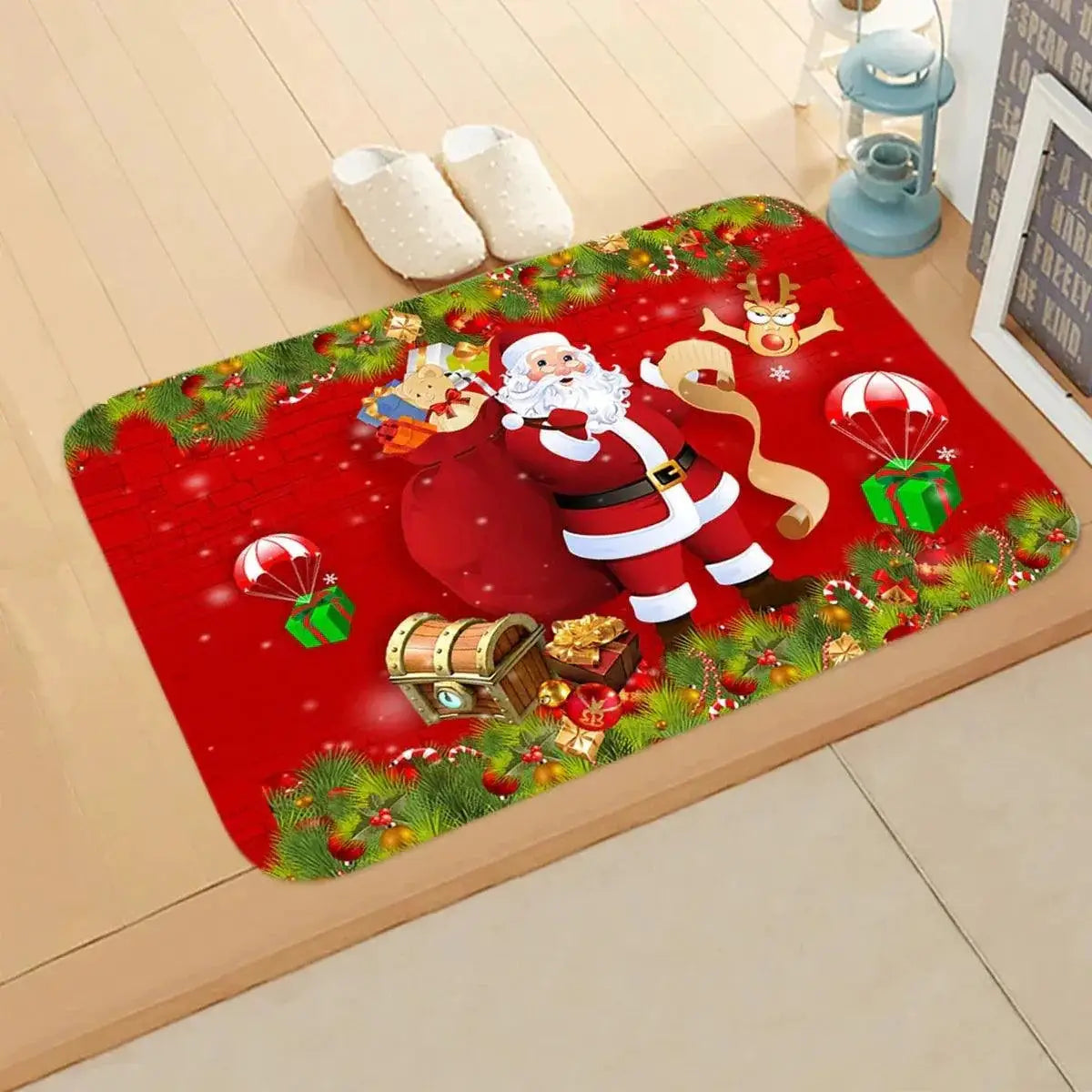 Santa Claus Door Mat Festive Outdoor Decor Welcome Mat