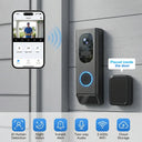 S7 Smart Video Doorbell Camera, 2.4GHz WiFi, AI Human Detection, Night Vision, Wide Angle Lens, Two-Way Audio, Cloud Storage, Indoor Chime Included