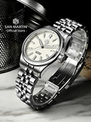 San Martin 36mm Gada Watch Classic Simple Enamel Dial Miyota 90S5 Original Design Dress Men Automatic Mechanical Watches SN0144
