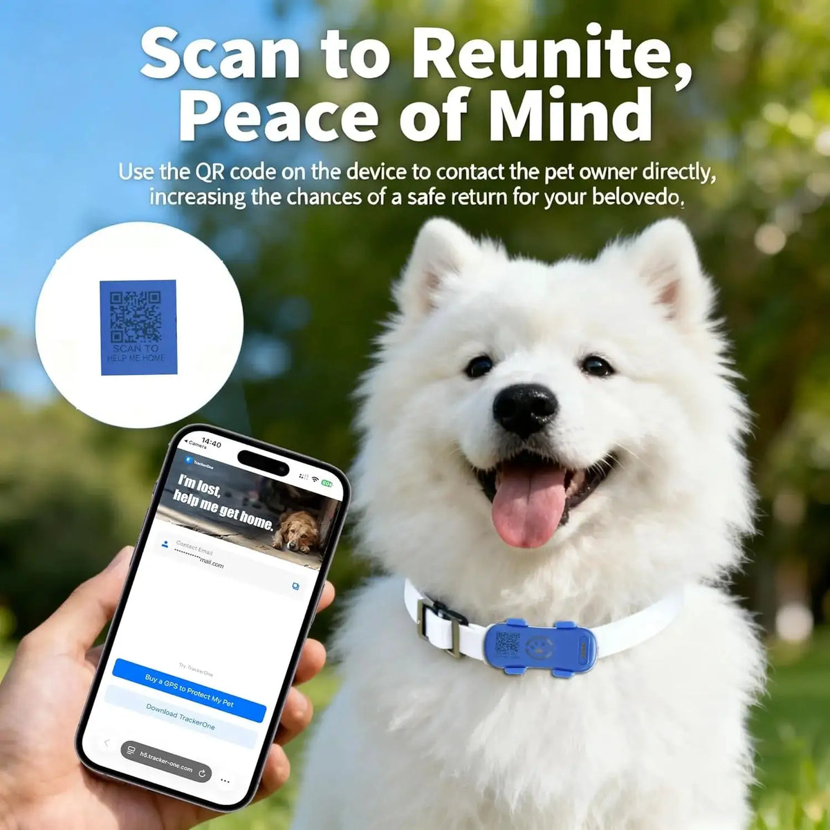 GPS Tracker for Dogs Cats, -time Pet Locator with Light — product view 3