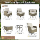 Beige Wicker Patio Sectional Sofa