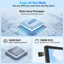 X6L 10.1 Inch Android 16 Tablet Octa‑Core 34GB(6GB Physical+28GB Virtual RAM) 128GB Storage 6000mAh Widevine L1 With Keyboard Case Stylus Mouse Earphone Full Bundle Learning Tablet