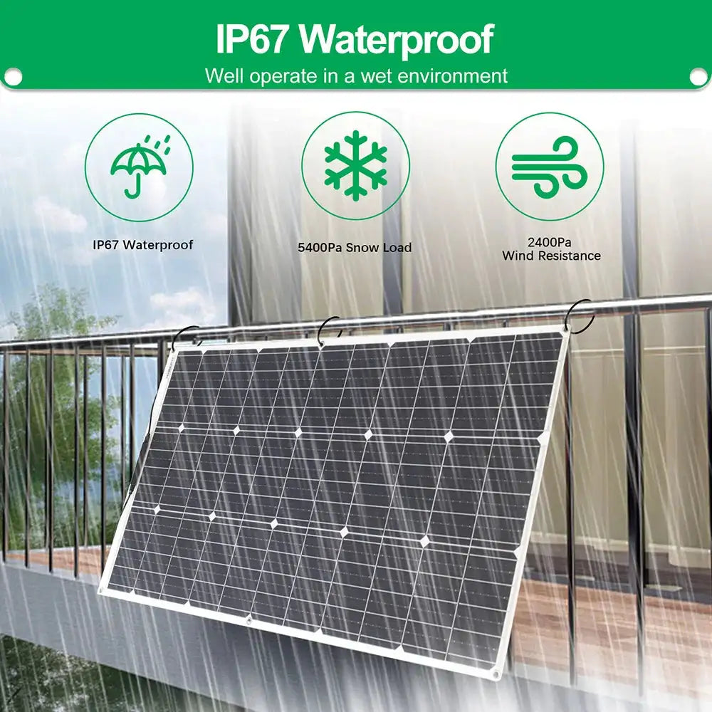 Durable Flexible Solar Panel 12V Monocrystalline Solar Cell Module for Home Use Outdoor Charging Portable Energy Solution