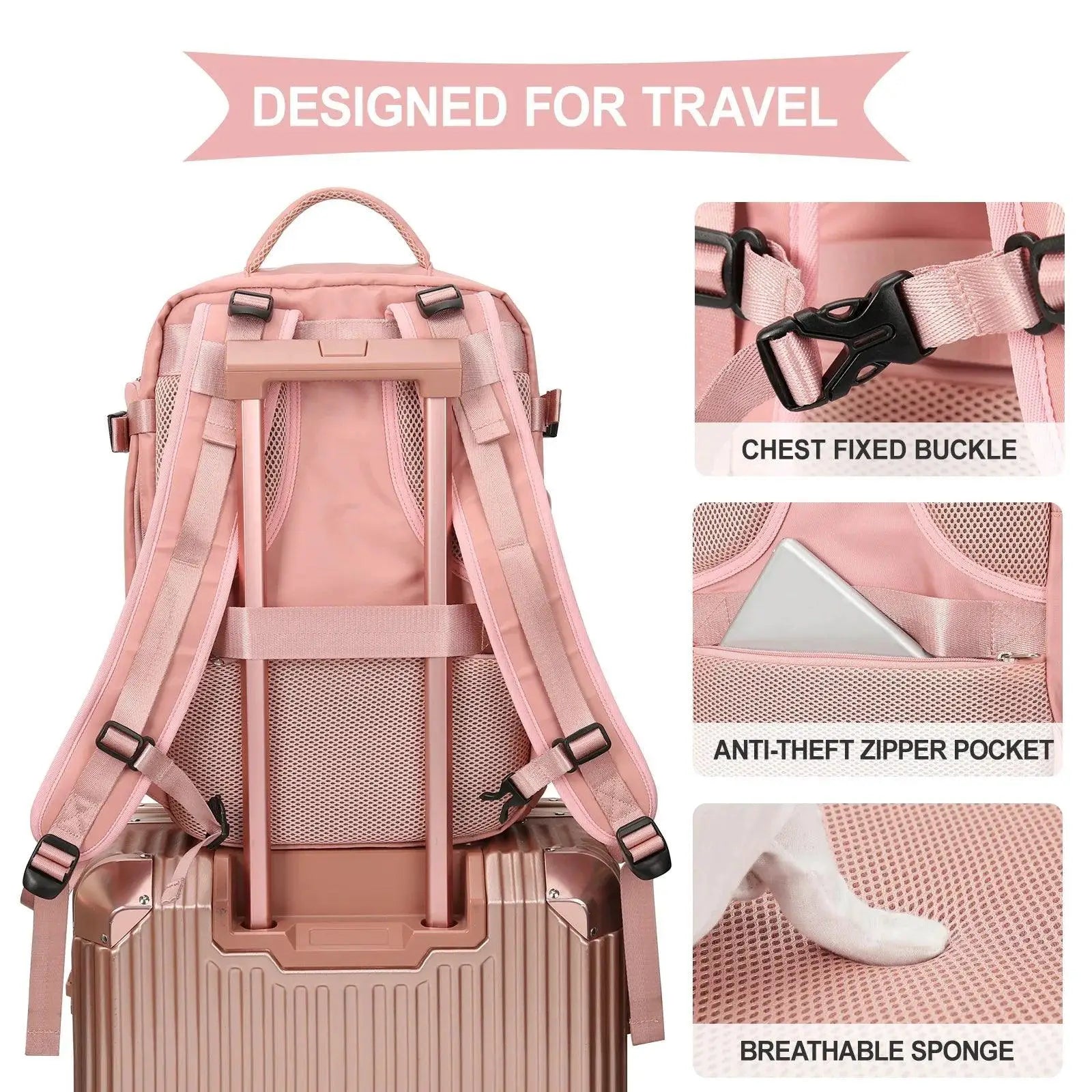 Stylish Women's Waterproof Travel Backpack Large Capacity