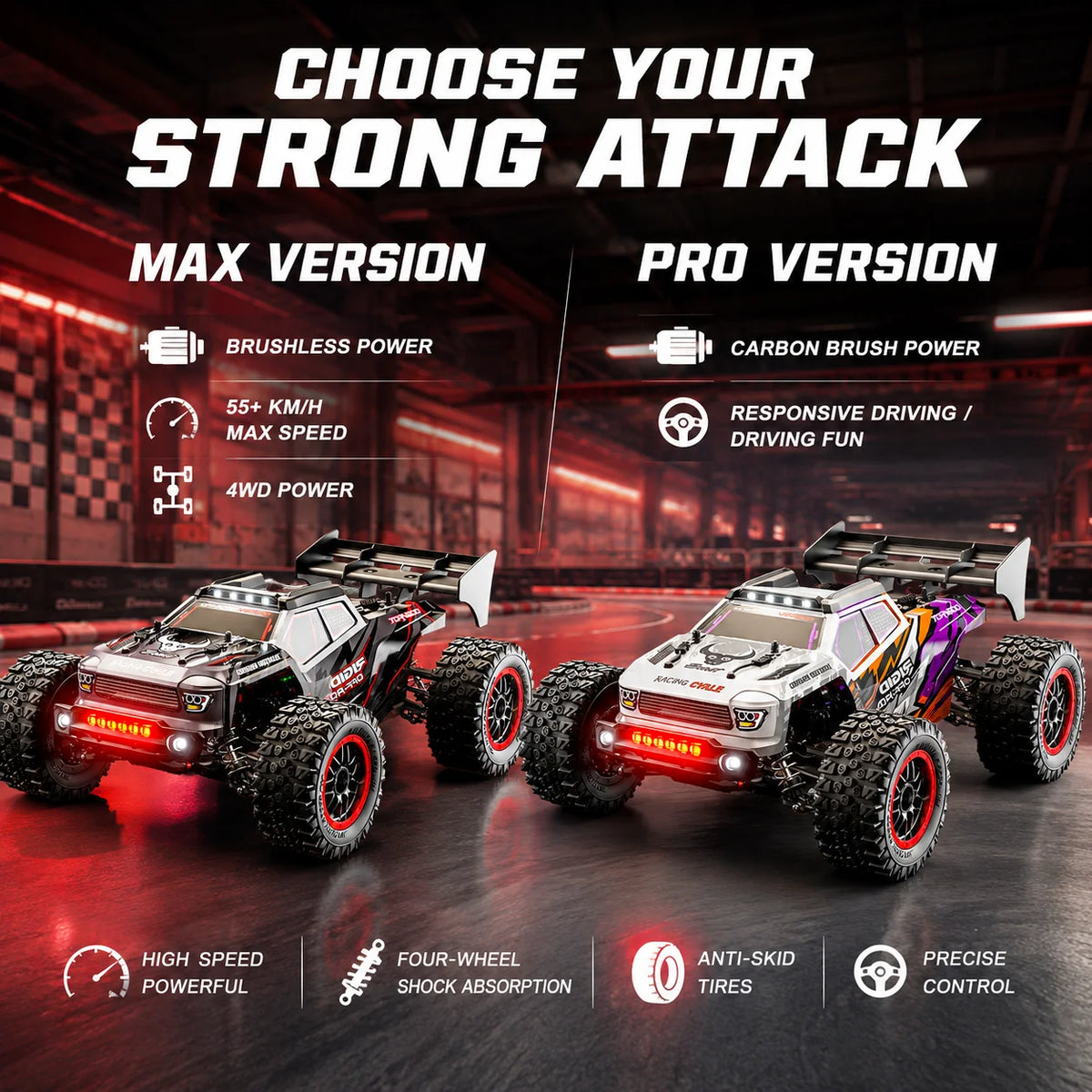 ZNLYRION RC Car Truck High Speed Brushless Full Metal Gear — product view 2