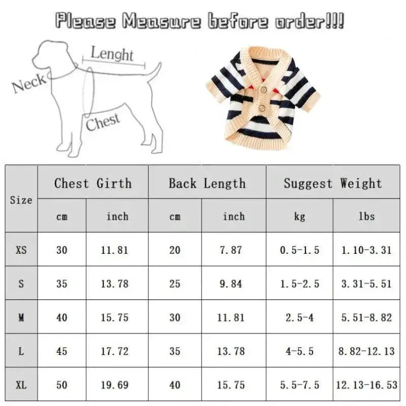 Chic Striped Winter Pet Sweater For Cozy Dogs And Cats