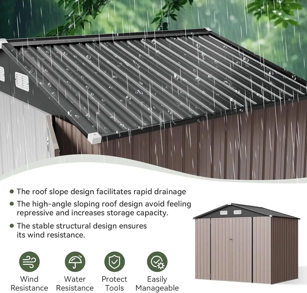 Lockable Galvanized Steel Shed