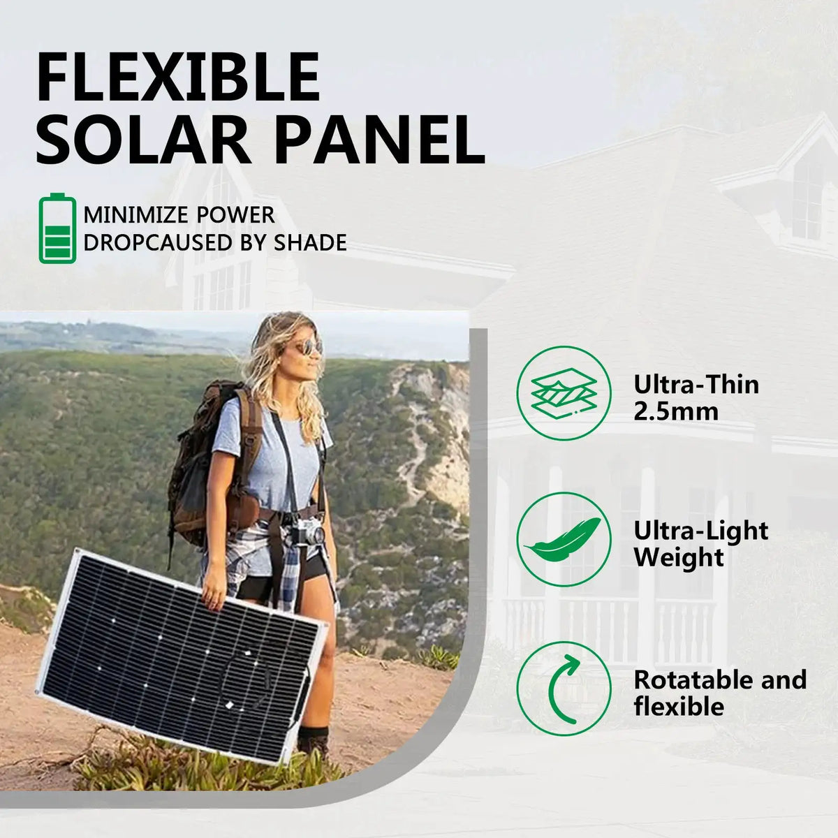 Durable Flexible Solar Panel 12V Monocrystalline Solar Cell Module for Home Use Outdoor Charging Portable Energy Solution