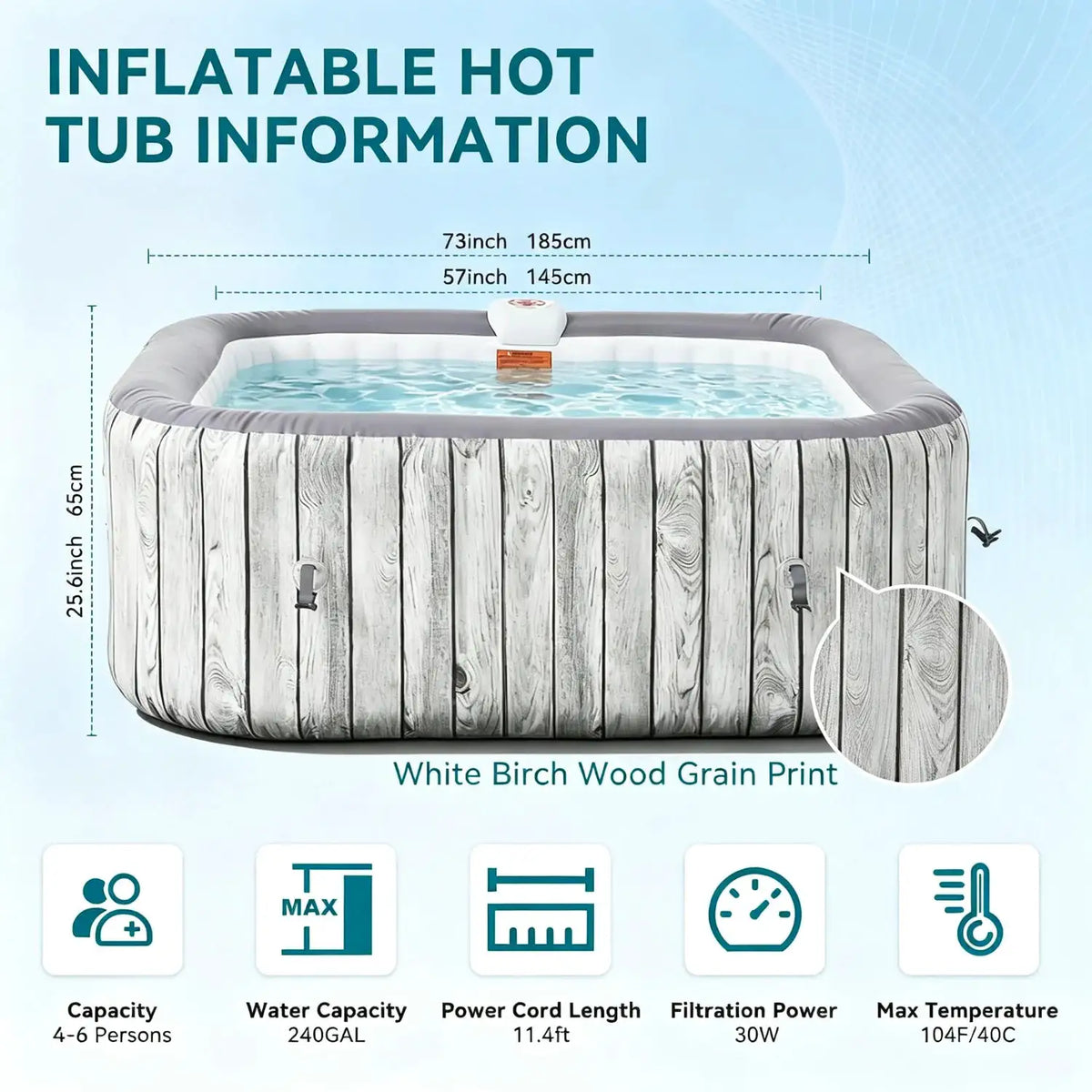 Inflatable Hot Tub With Heated Jets