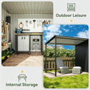 12x4 Ft Metal Storage Shed with Pergola