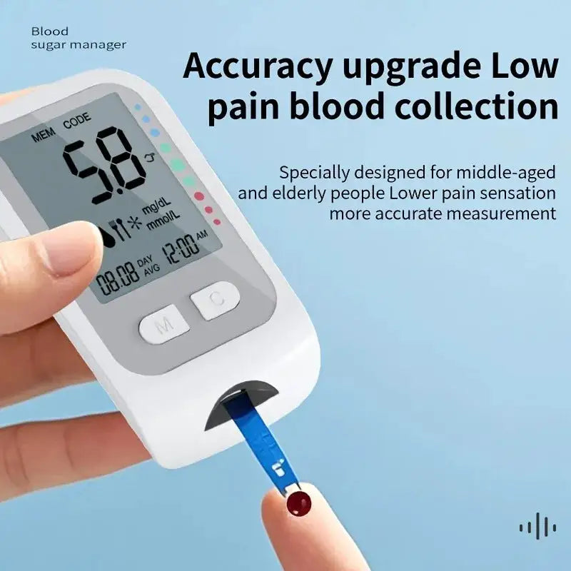 Blood Glucose Monitor Medical Diabetics Glucometer Kit with Test — product view 5