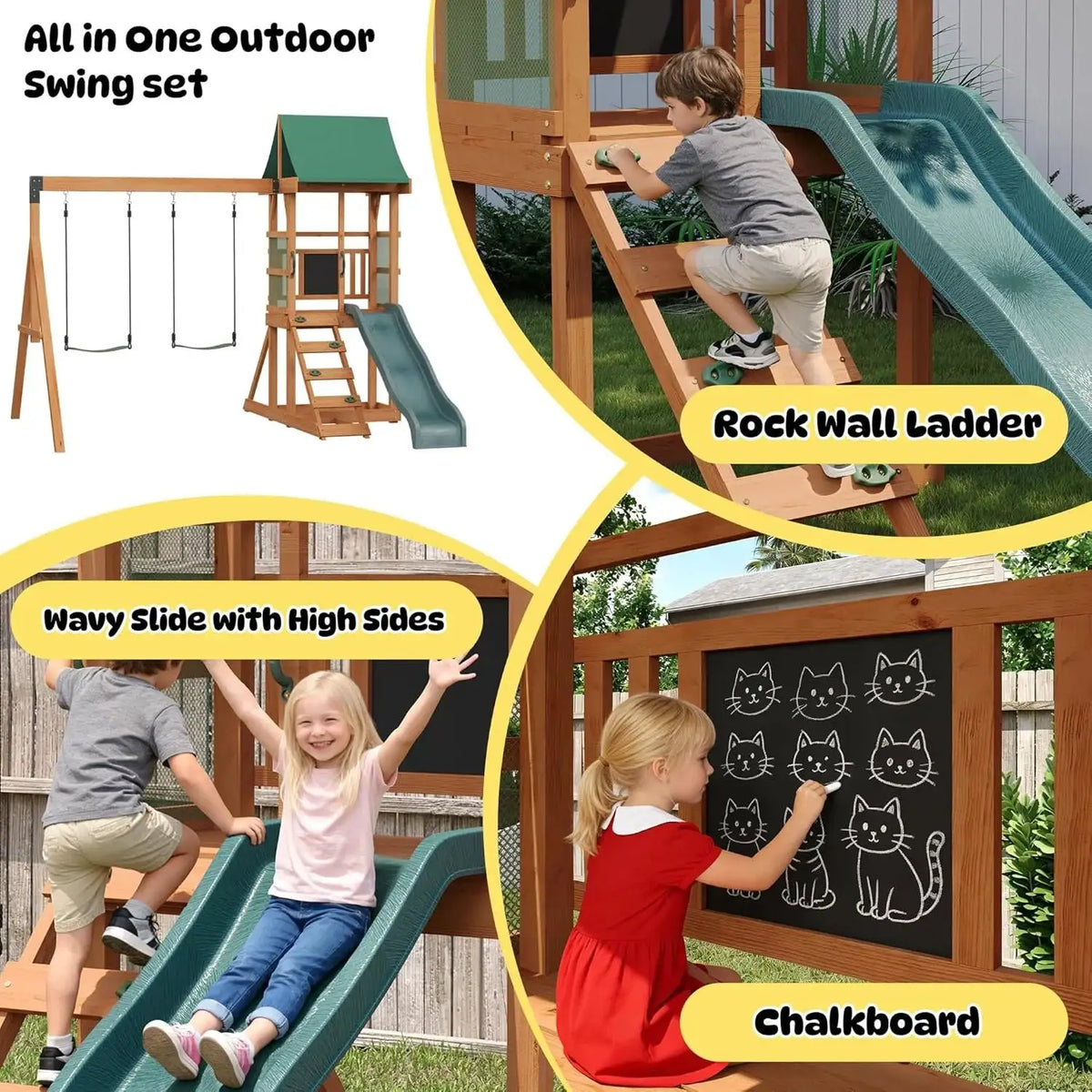 Nordivale Backyard Wood Swing Set