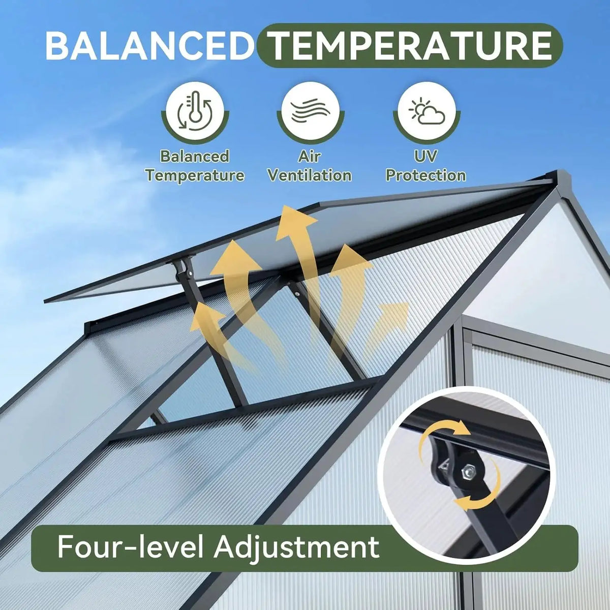 Heavy Duty Outdoor Aluminum Greenhouse