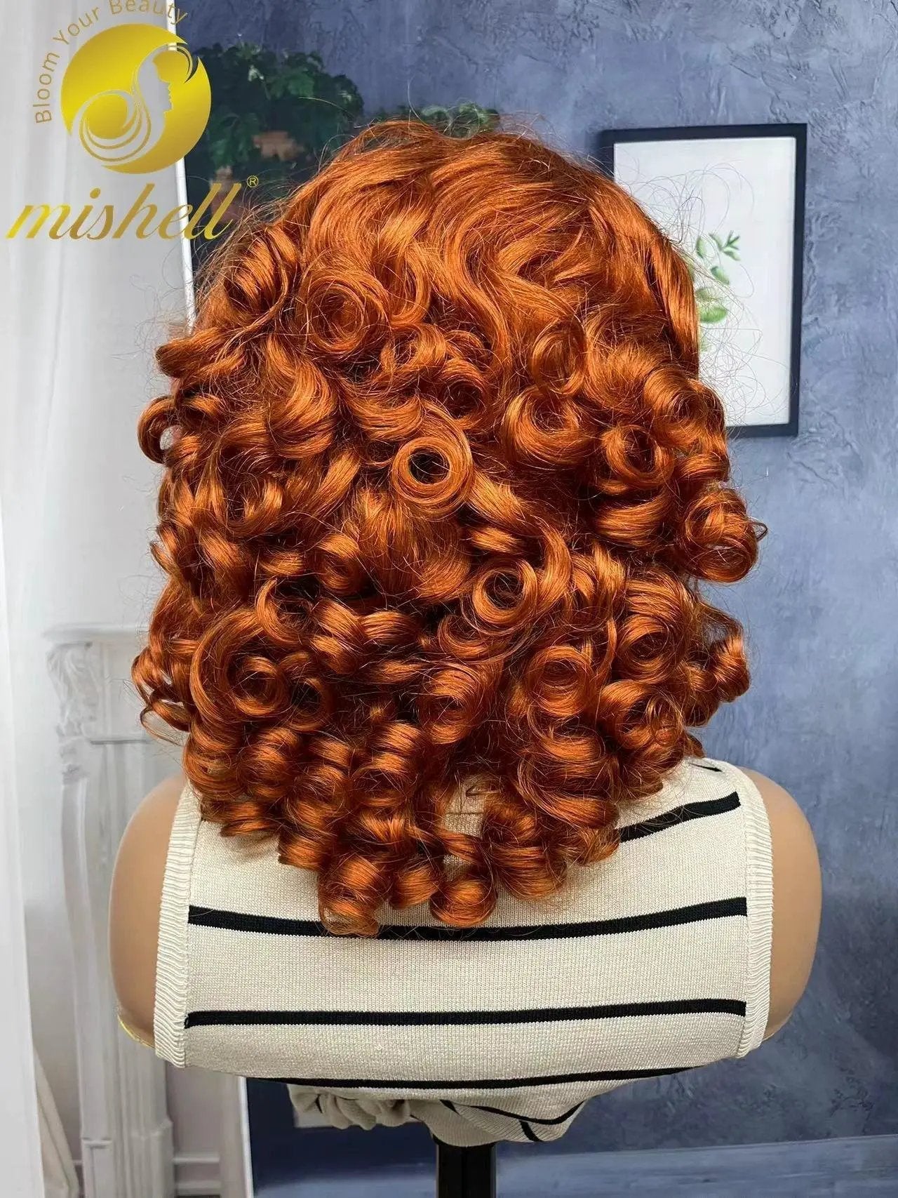 16 Inch Burgundy 99J Pre Plucked Full Lace Curly Bob Wig