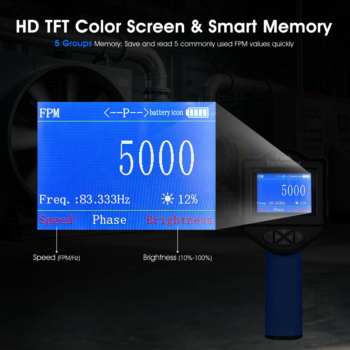 LED Stroboscope RPM Digital Strobe Tachometer Non-Contact Speed — product view 4