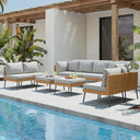 Aoxun Grey Wicker Sectional Sofa