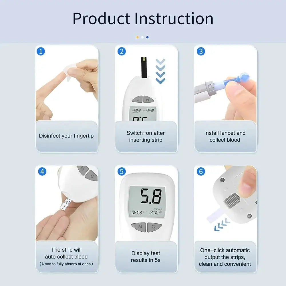 Blood Glucose Monitor Kit Diabetes Testing Meter — product view 5