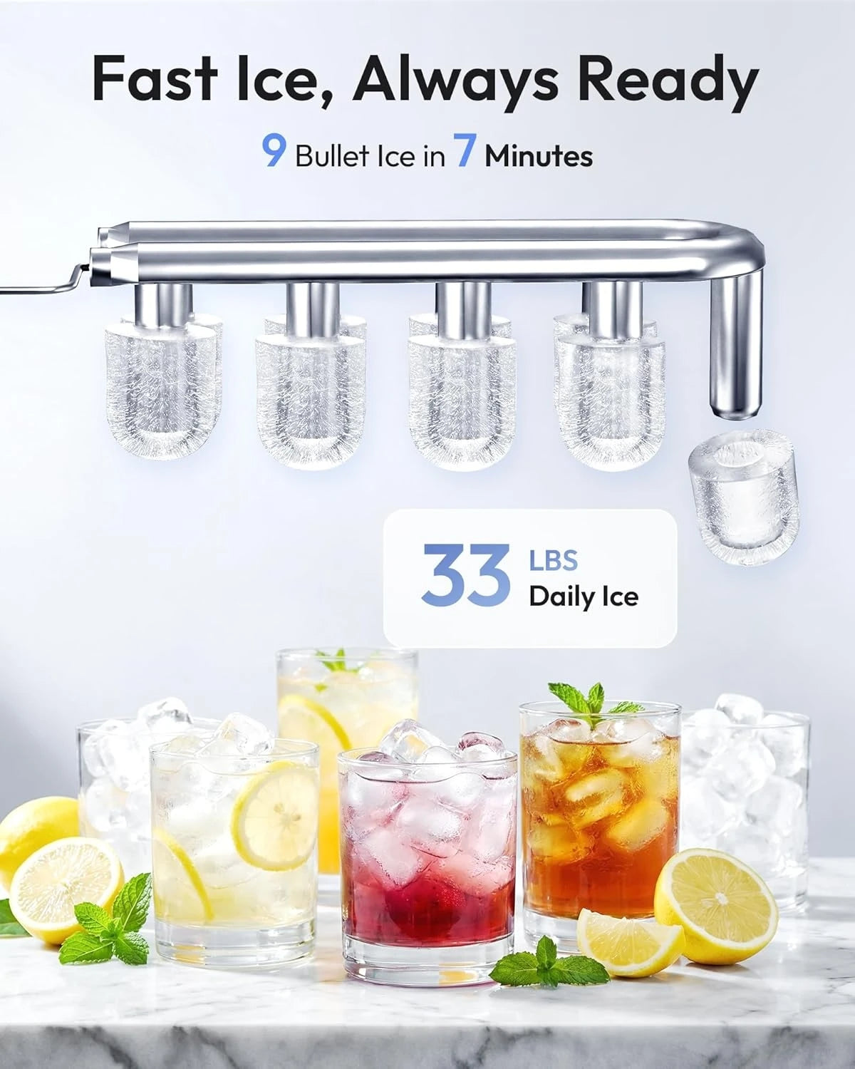 EUHOMY Water Dispenser with Ice Maker, Bottom-Loading Hot, Room & — product view 2