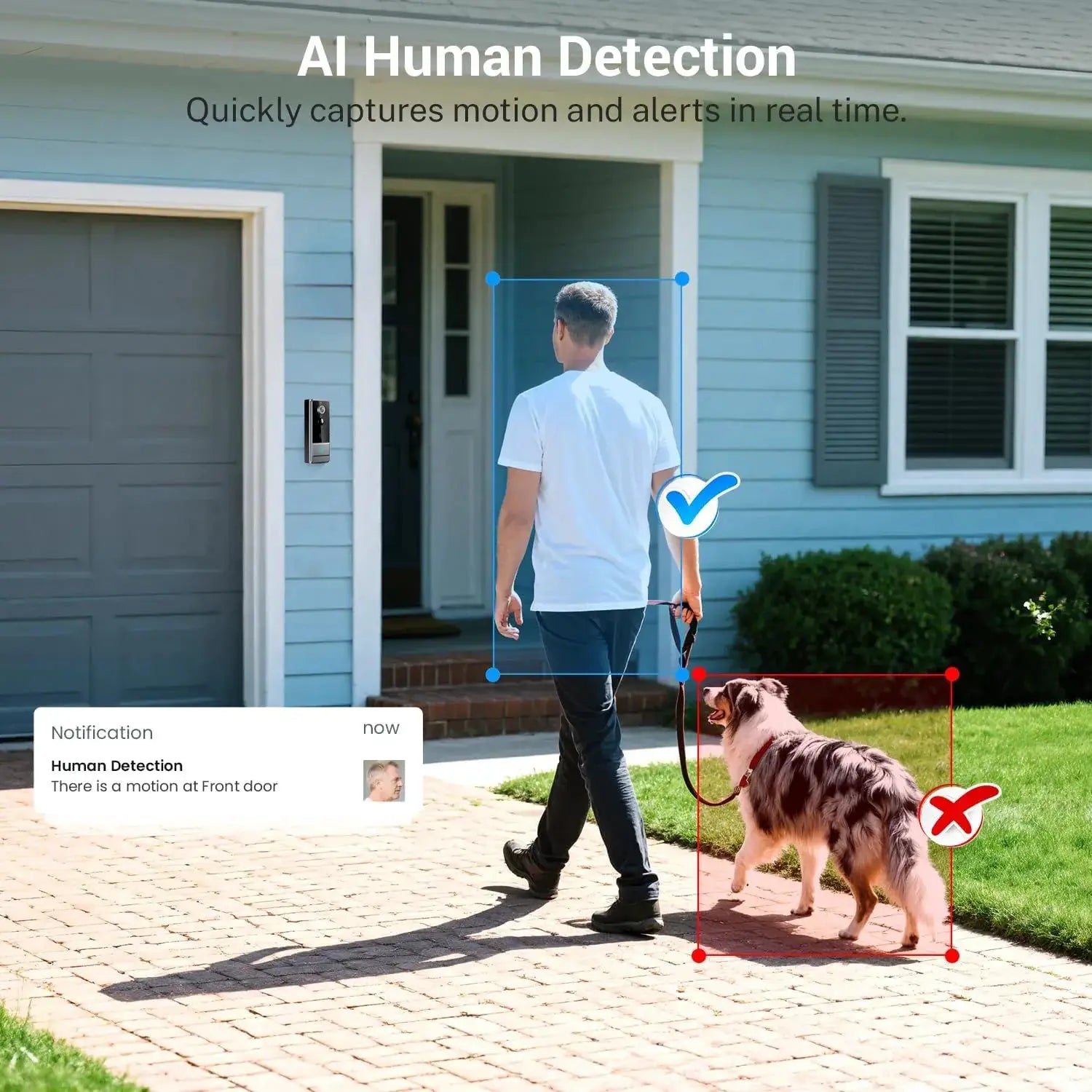 Wireless Smart Video Doorbell, 960P HD Video Doorbell Camera, Home Security WiFi Doorbell Camera, PIR Motion Doorbell,3600mAh by stepyours.com