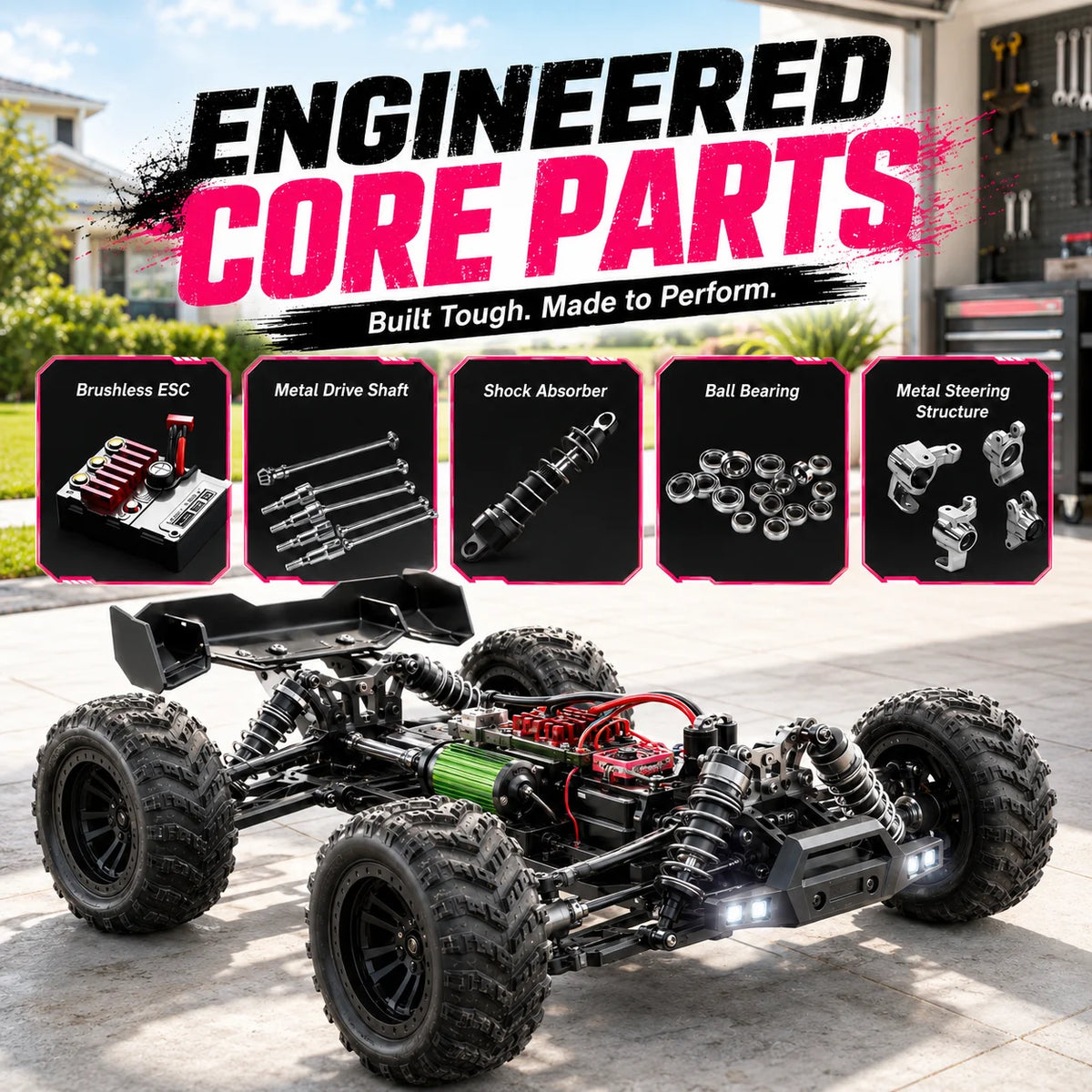 ZNLYRION RC Car Off-Road Monster Truck Adjustable Remote Control — product view 4