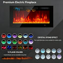 36 In Wall Mounted Electric Fireplace