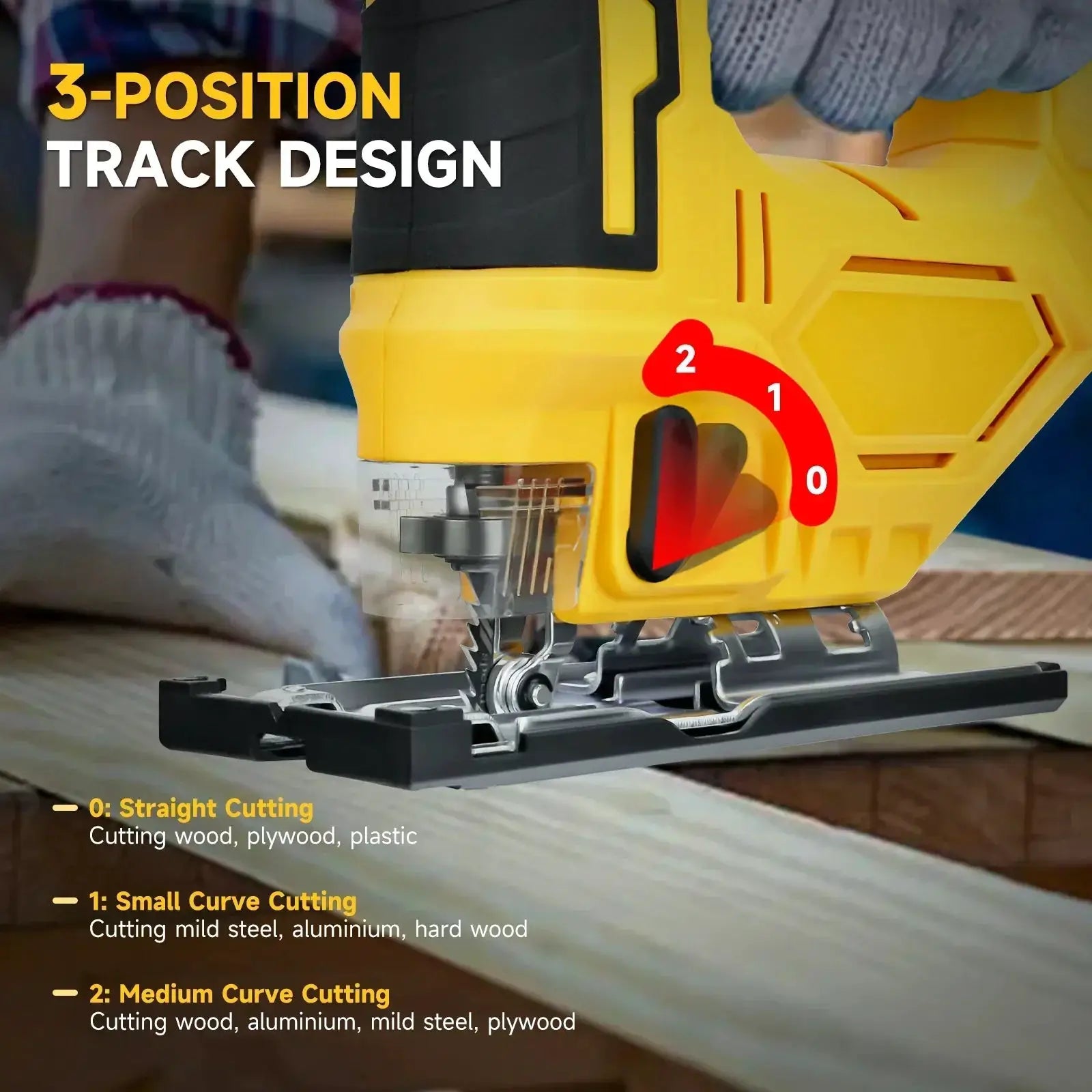 Portable Cordless Jigsaw 80mm 2700RPM Cutting Tool Efficient