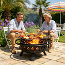 Portable Steel Fire Pit With Grill
