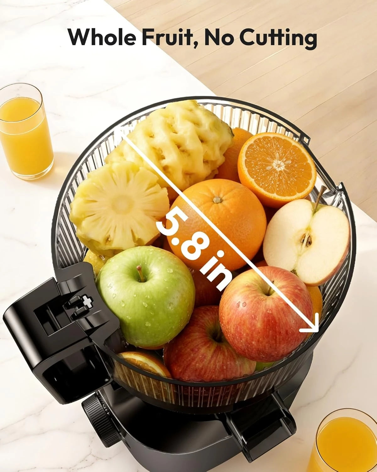 EKOJUCE Cold Press Juicer, " Wide Feed Chute Juice Extractor — product view 2