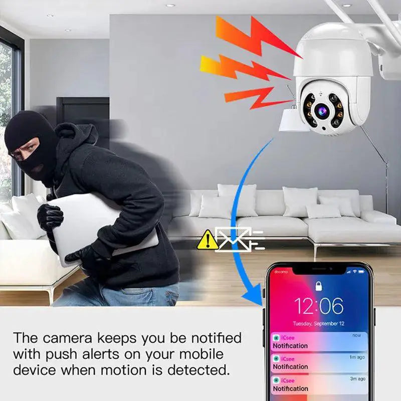 HD Wireless PTZ Security Camera With Color Night Vision
