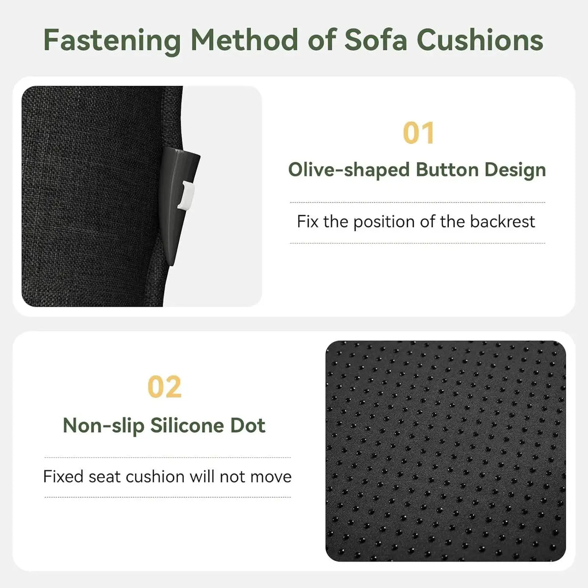 Nordivale 7 Piece Replacement Outdoor Cushions Waterproof Fade Resistant Patio Couch Cushions for 4 Seat Conversation Sets