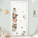Forest Animals Cartoon Door Sticker Charming Watercolor Decor