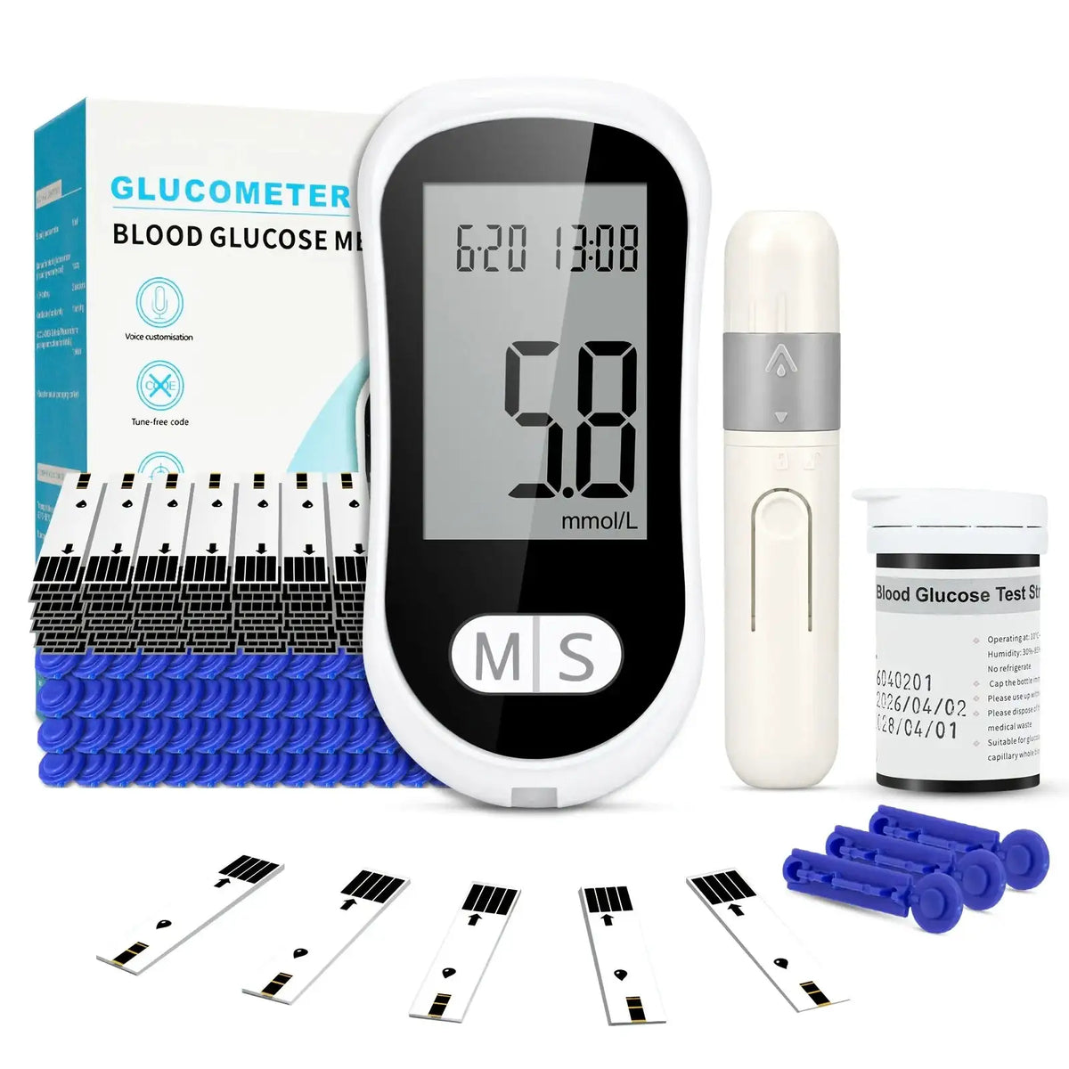 Blood Glucose Meter Glucometer Medical Diabetes Tester Blood — product view 1
