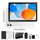 10.1 Inch Android 16 Tablet Bundle Complete Set 24GB(3+21) Intelligent RAM 64GB ROM Support 2TB TF Expansion 1280*800 HD LCD Screen Widevine L1 6000mAh Battery Dual Camera Keyboard Mouse Case Stylus Earphones Charger Kit Blac