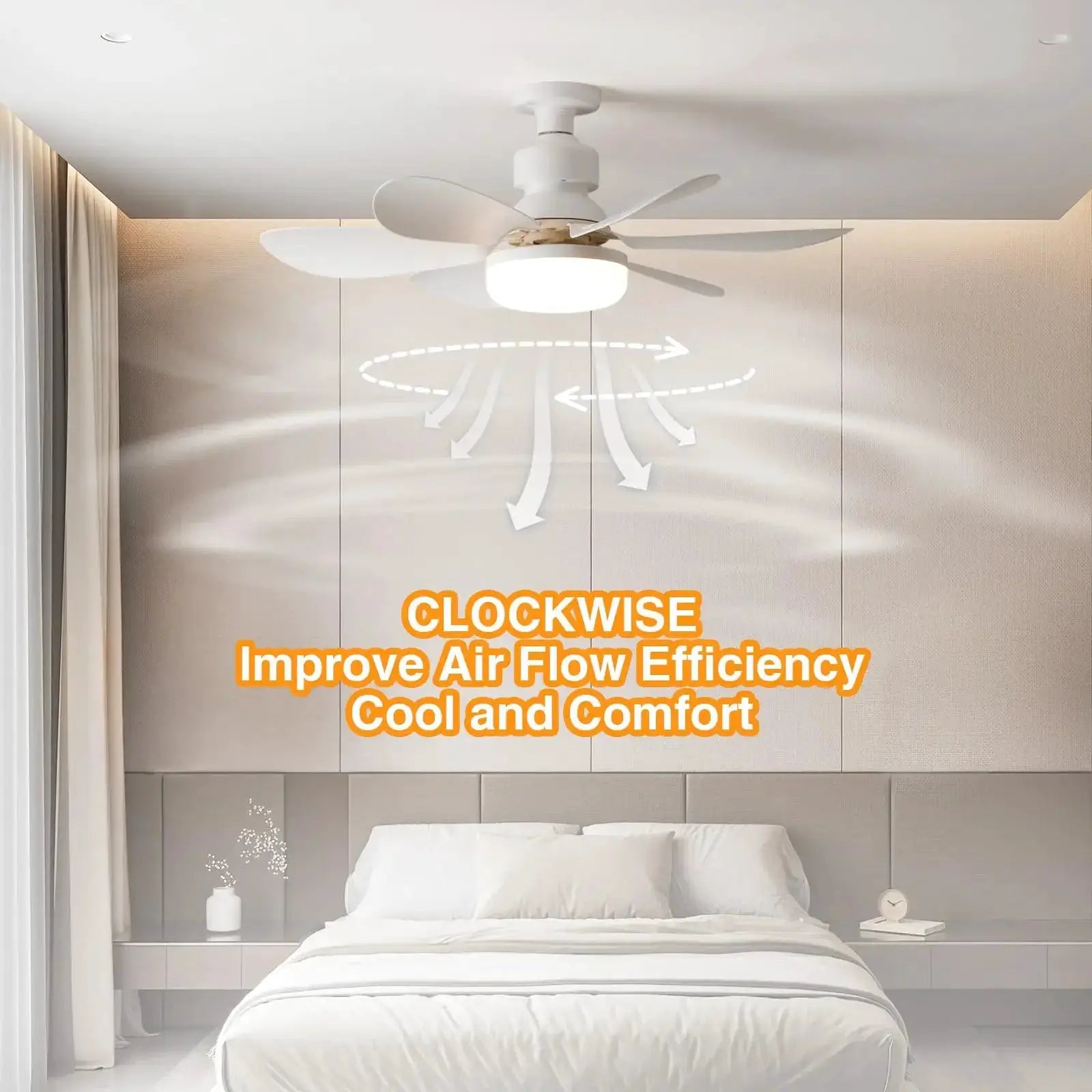 LED 30W Ceiling Fan Light E27 With Remote Control Dimming - OurLum.com