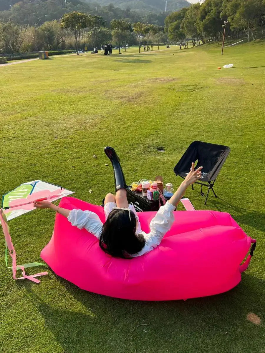 Outdoor Portable Inflatable Lazy Sofa Bed Chair Easy Comfort