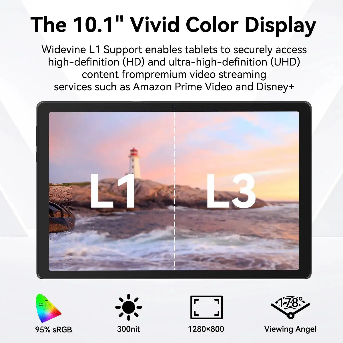 BUFO A10PRO 10.1 Inch A523 Octa Core Tablet 14GB(3+11G) RAM 64GB ROM Android 14 1280*800 HD LCD Screen 5000mAh Battery Detachable Speaker Dock Face Unlock Widevine L1 TF Card Up to 1TB Tablet PC
