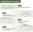Portable Steel Carport Canopy White