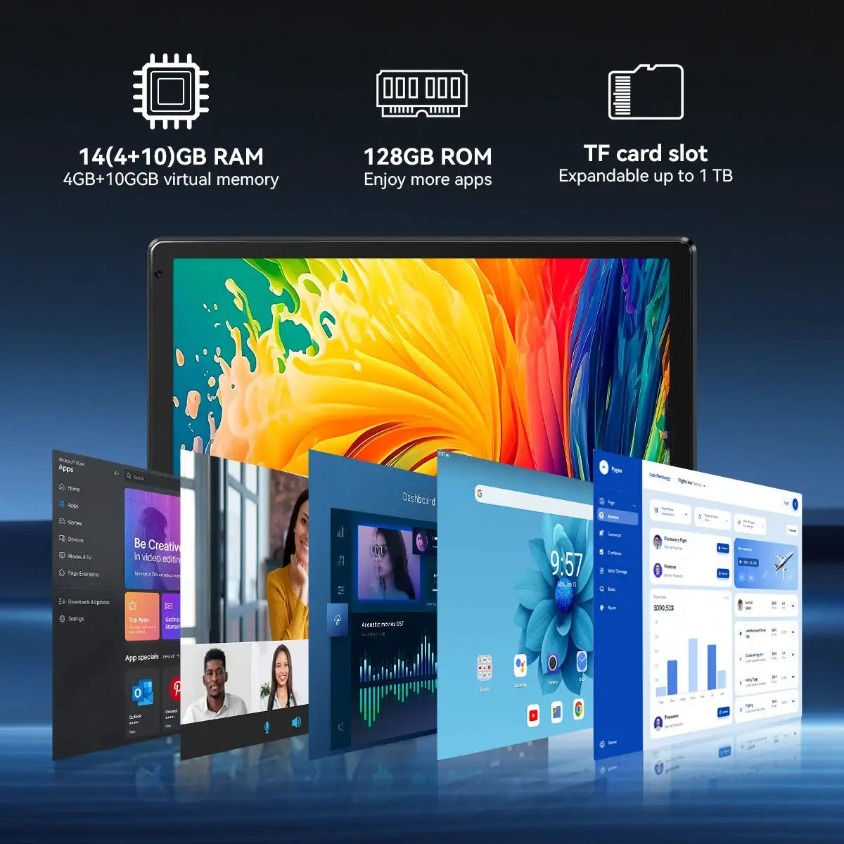BUFO C108 Octa Core Tablet PC 10.1 Inch HD 800*1280 LCD 24GB(4G+20G Virtual RAM) 128GB EMMC Android 15 5000mAh Battery Dual Camera Support 1TB TF Expand Type-C 5V2A Tablet Optional Keyboard Mouse Storage Bag
