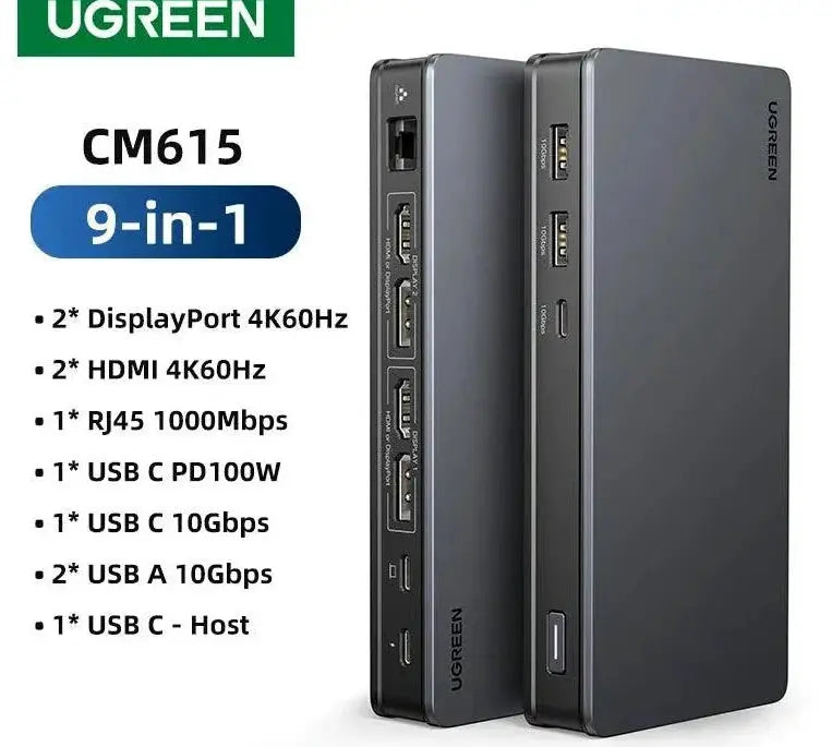 UGREEN 9 In 1 USB C Docking Station With 4K60Hz HDMI