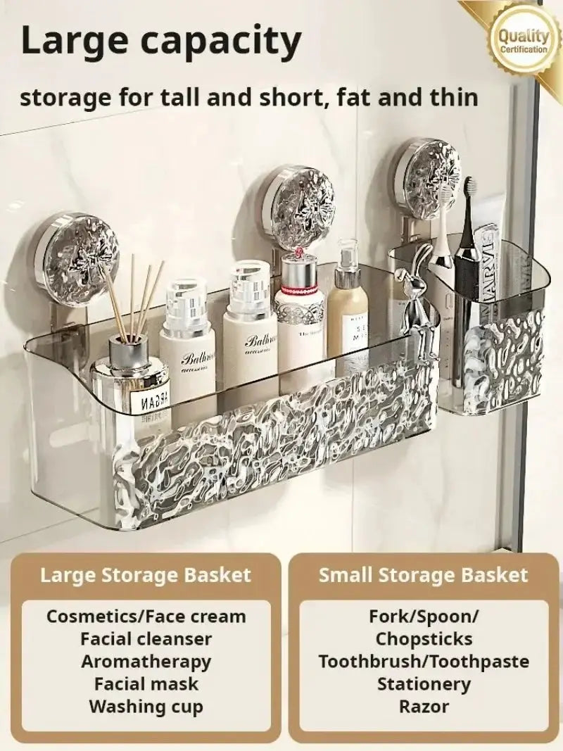 Suction Cup Corner Shelf Wall Mount Bathroom Organizer
