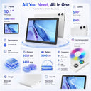 Tablet, 2026 Latest 10.1 Inch Android 15 Tablet, 20(3+17)GB+64GB+1TB TF, 5000mAh Battery, Fast Charging, HD Display, Widevine L1, Dual Camera, Face ID, Split Screen, Light, Portable