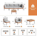 Light Grey Wicker Patio Sofa Set