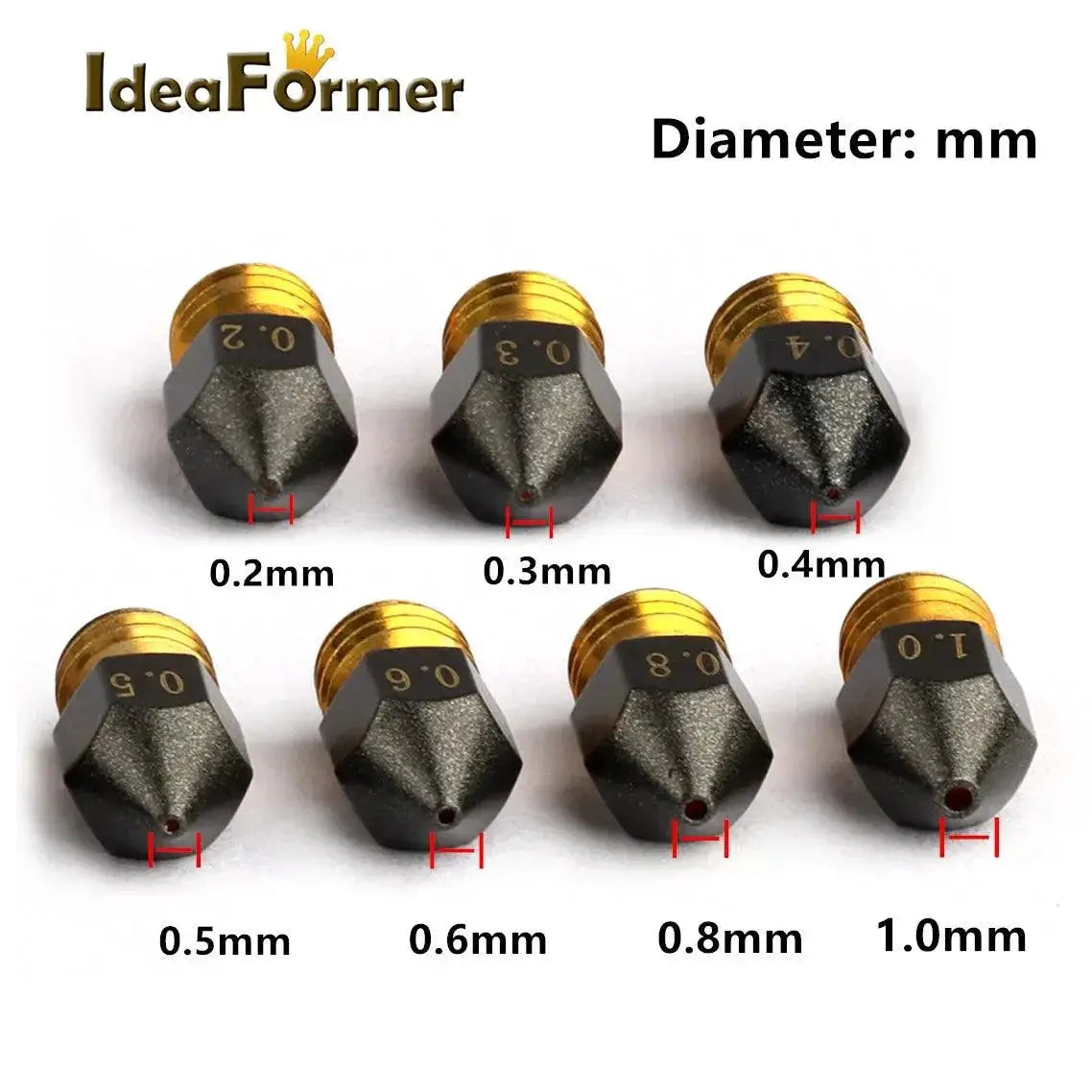 MK8 PTFE Coated Nozzle Set For 3D Printing Pro Kit