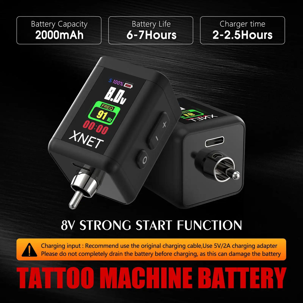 XNET T2 Rotary Tattoo Pen Kit With Wireless RCA Power Supply 7 Adjustable Stroke 20pcs Cartridges Makeup Machine For Tattoo Art