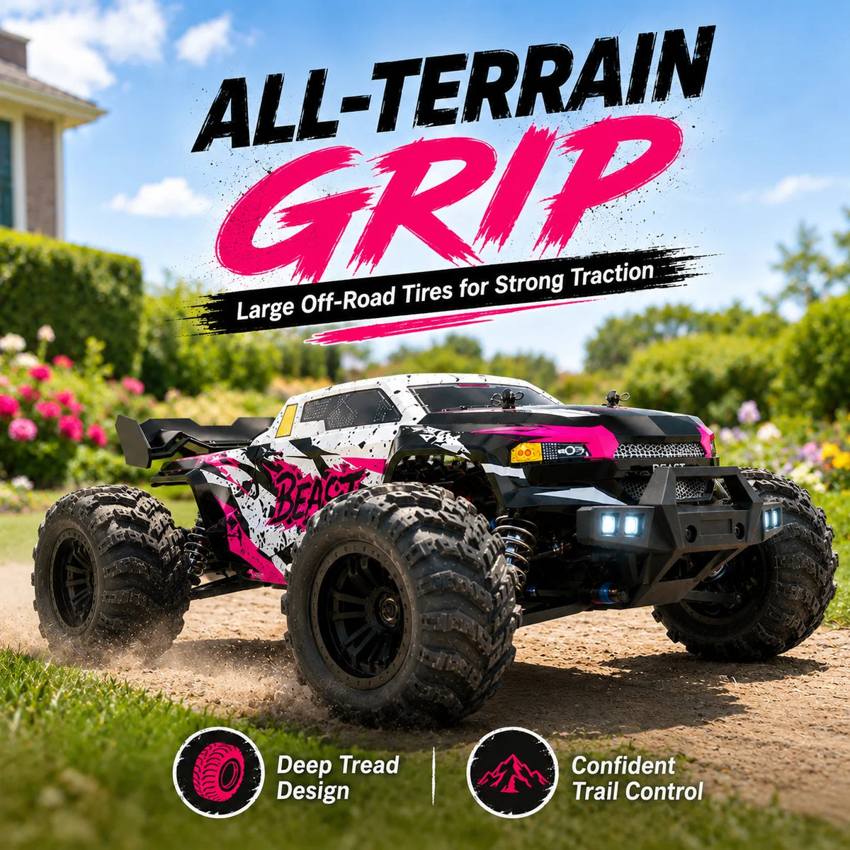 ZNLYRION RC Car Off-Road Monster Truck Adjustable Remote Control — product view 2