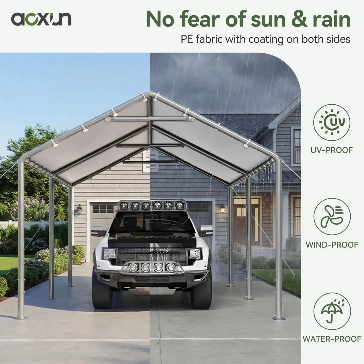 Portable Steel Carport Canopy White